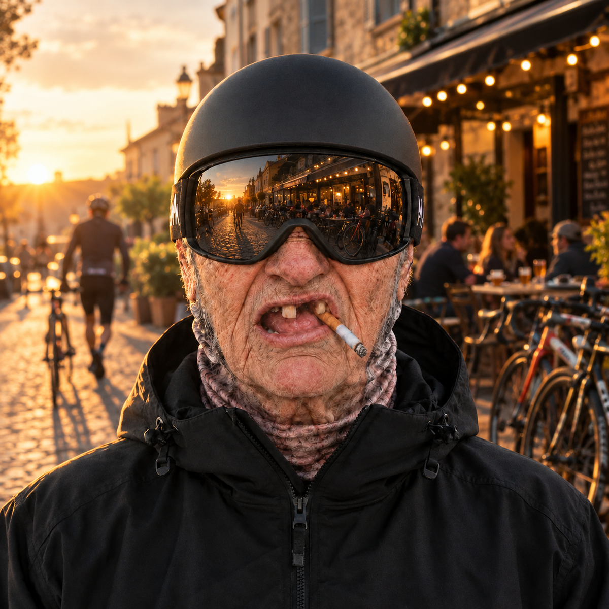 Who Let Grandpa Ride?! 😂 The Funniest Bicycle Mask That’ll Make Everyone Do a Double Take!