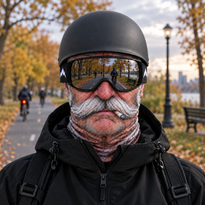 Who Let Grandpa Ride?! 😂  The Funniest Bicycle Mask That’ll Make Everyone Do a Double Take!