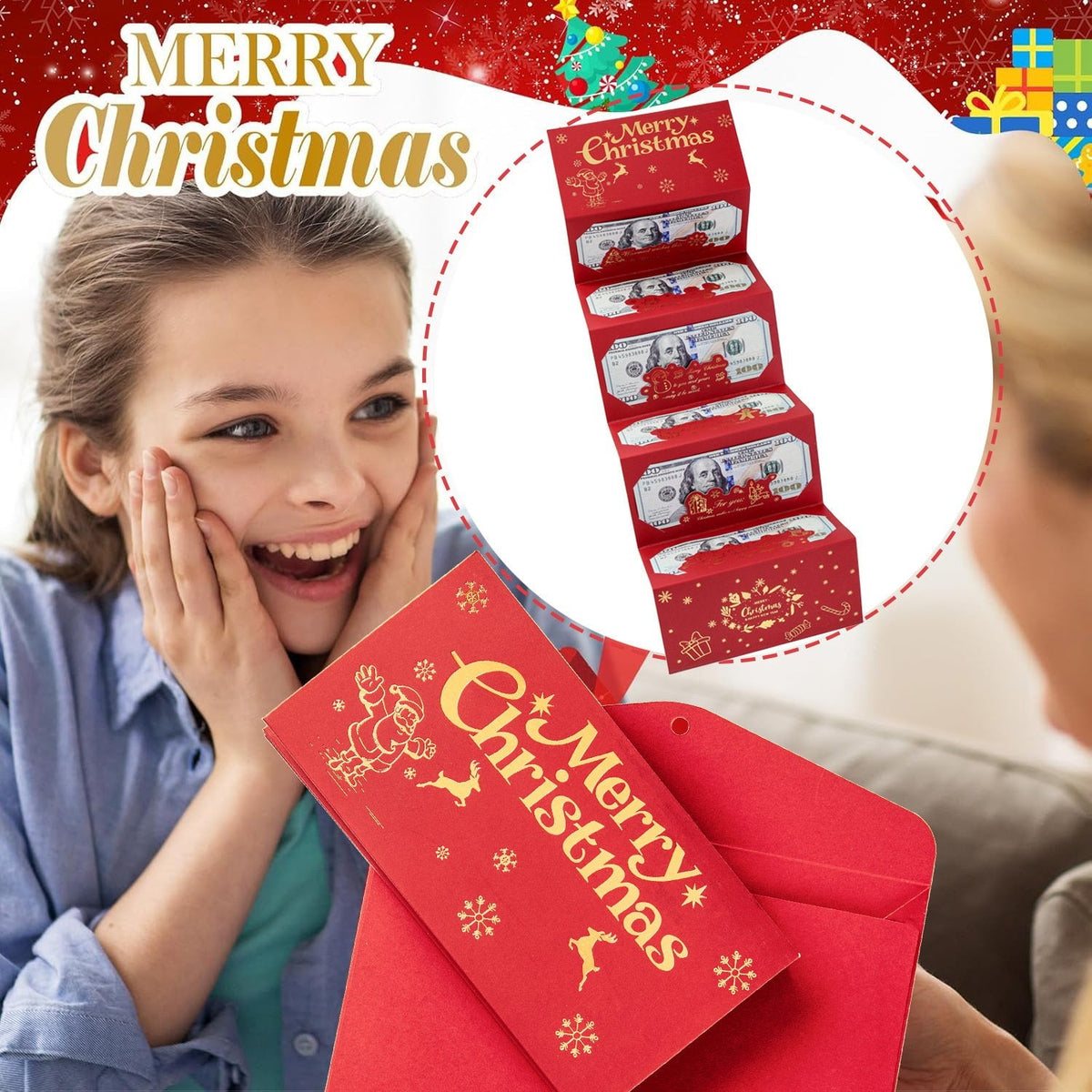 🏆Flash Sale⚡ 50K+ SOLD! Almost Gone-🎅💸Christmas Cash Gift Envelope– A creative way to give cash this Christmas.