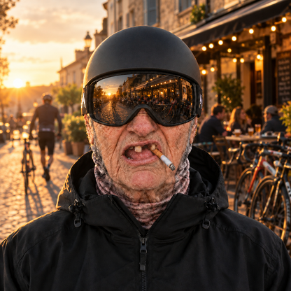Who Let Grandpa Ride?! 😂  The Funniest Bicycle Mask That’ll Make Everyone Do a Double Take!